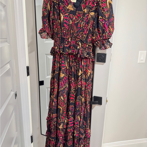 FARM Rio Black and Red Floral Maxi Dress - Picture 2 of 2
